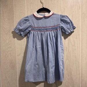 Vintage 90s Gingham Smocked Dress, Paper Tags